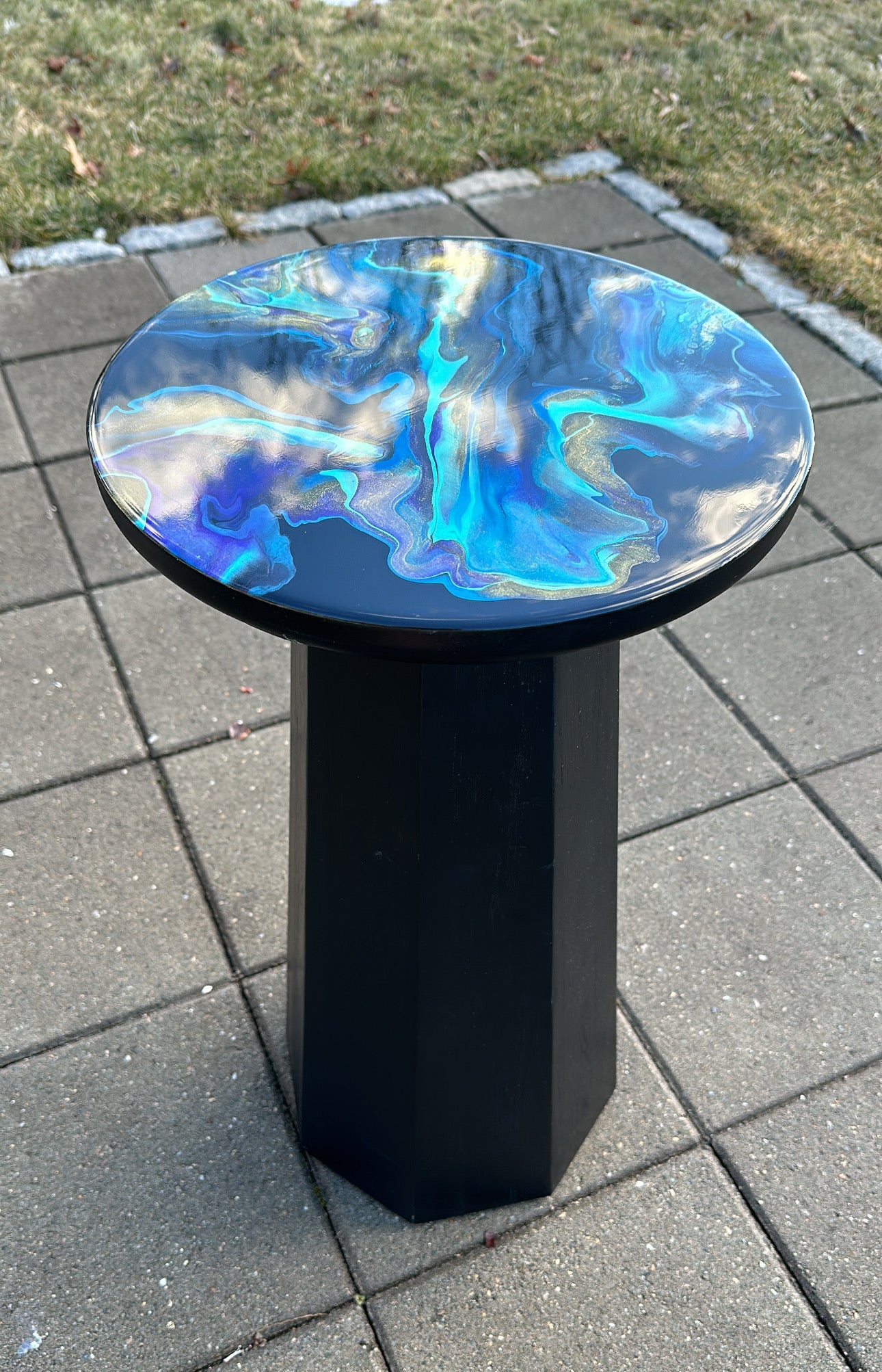 Black/Blue/Purple Side Table