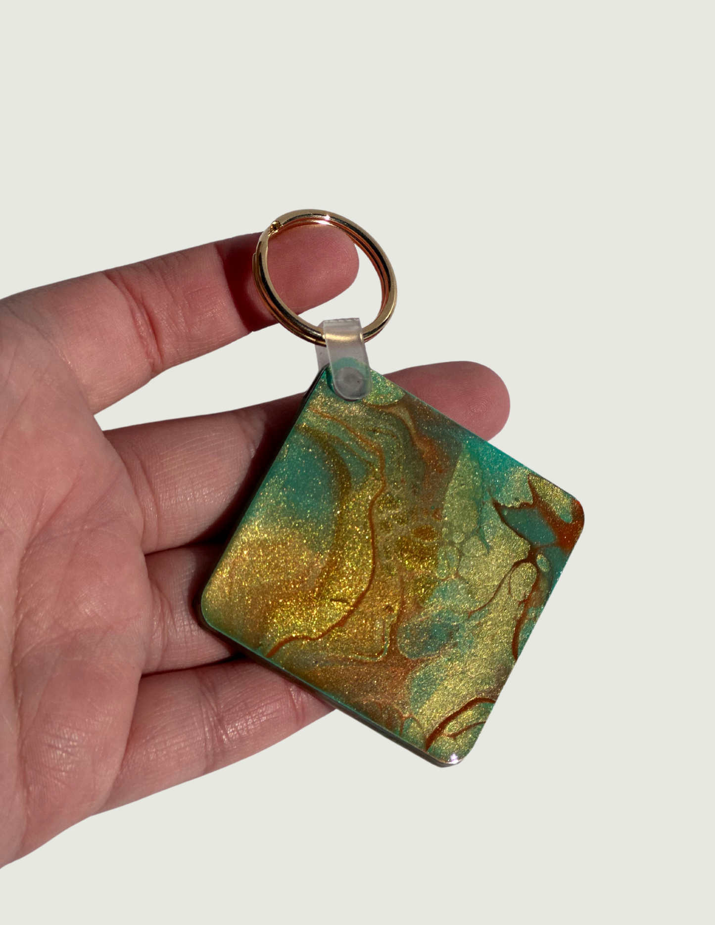 Aqua/Gold/Orange Keychain