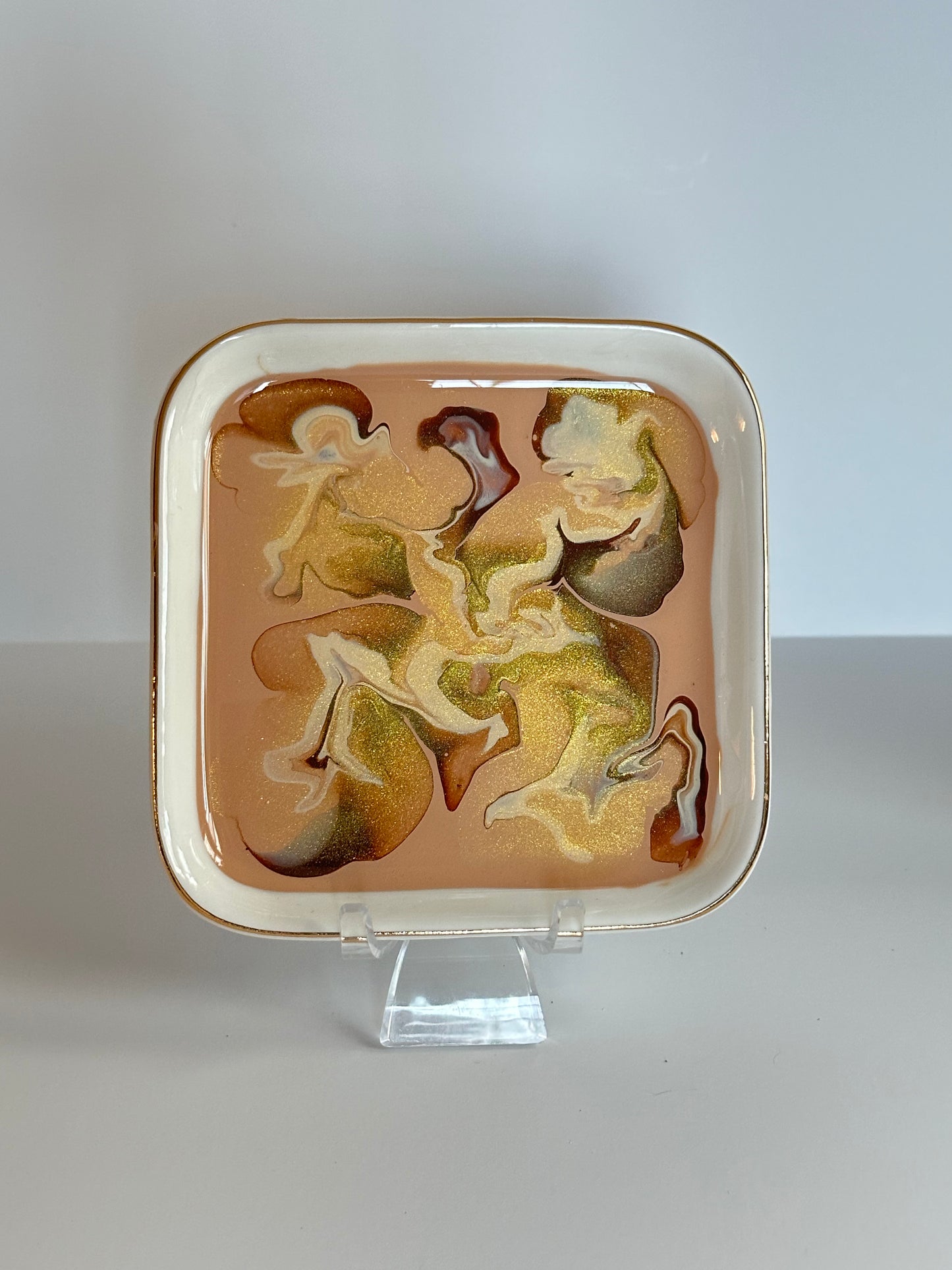 Jewlery Dish - Tan/Brown/Gold #6