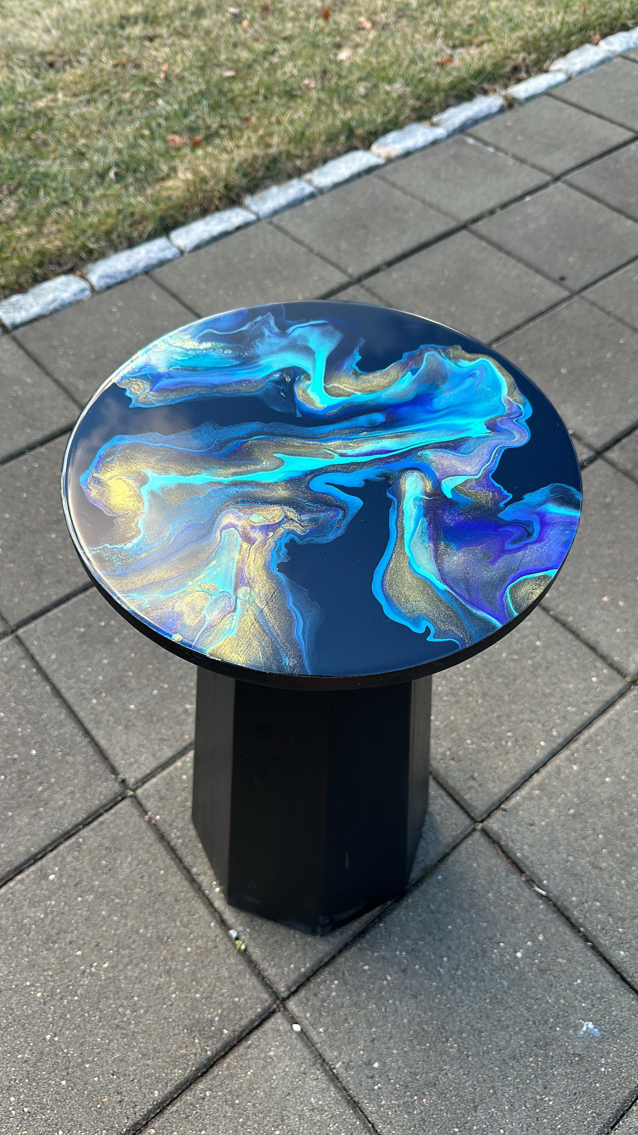 Black/Blue/Purple Side Table