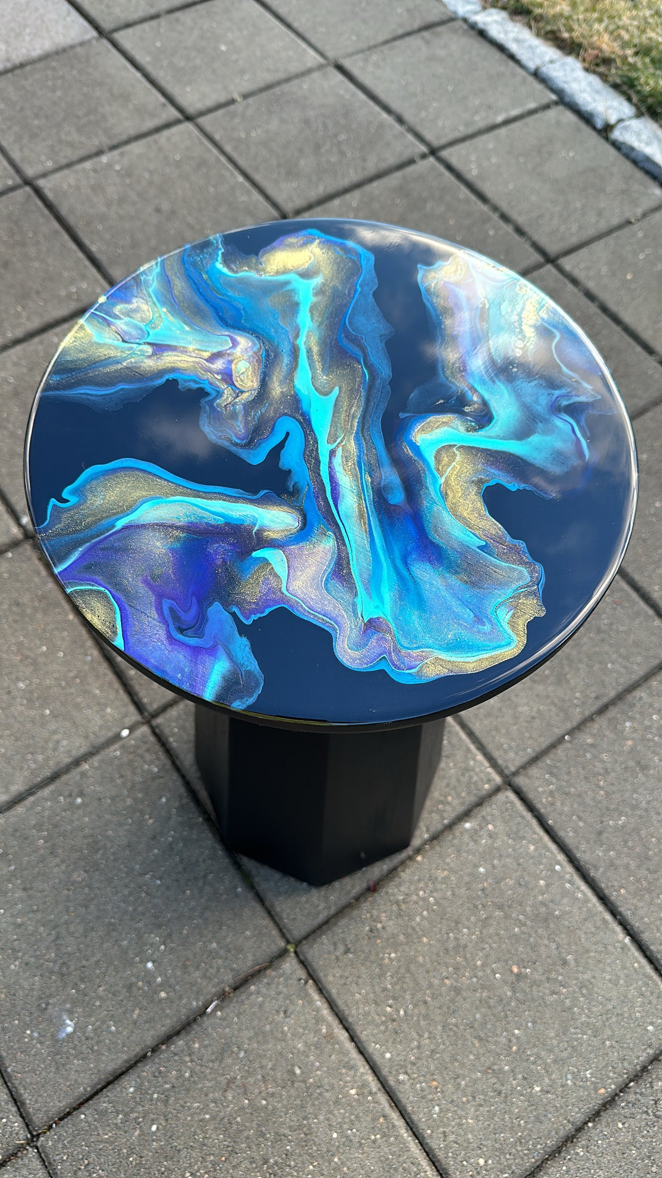 Black/Blue/Purple Side Table