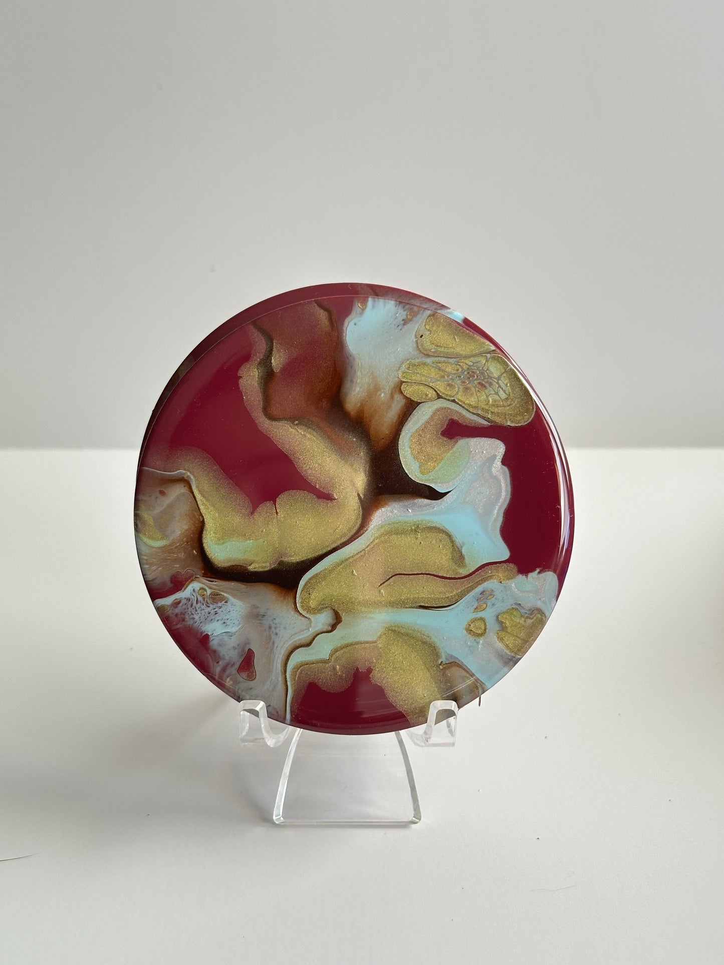 Burgandy/PaleBlue Coasters 2pc - 10% Off