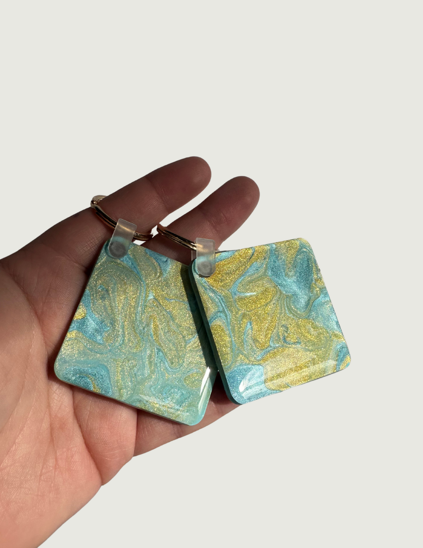 Teal/Gold Keychains