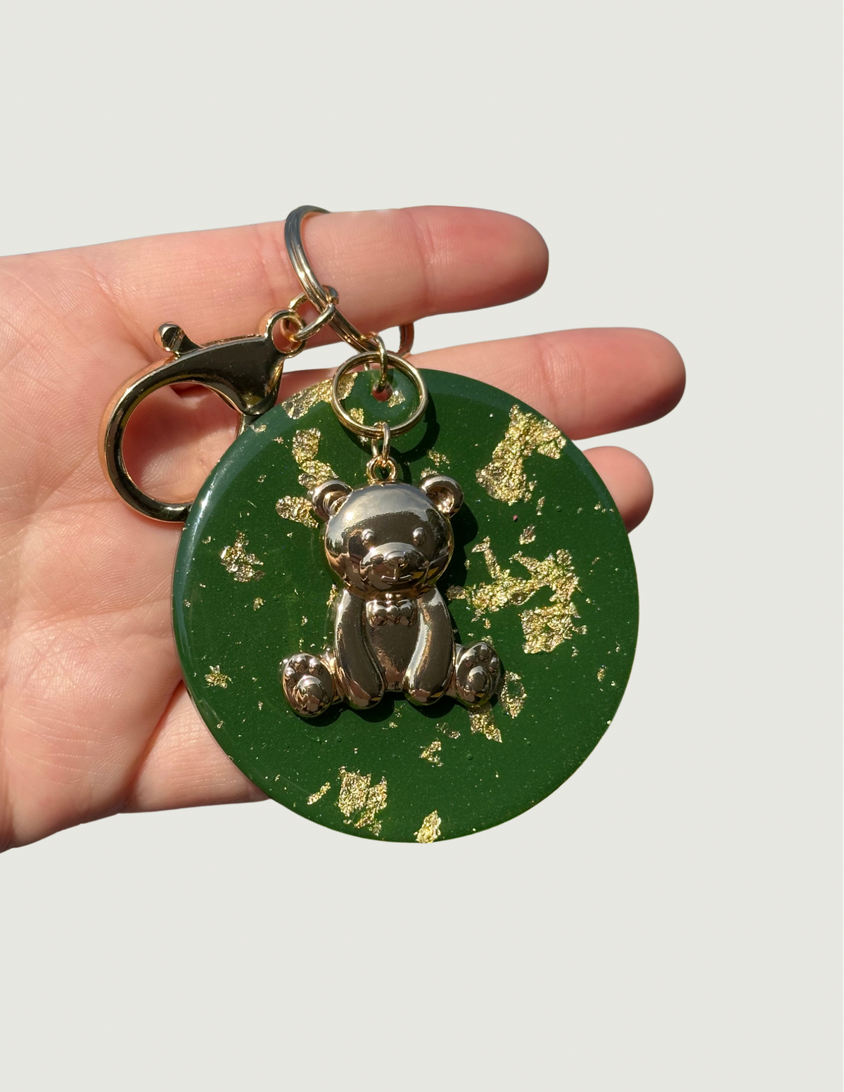 Green Teddy Bear Keychain
