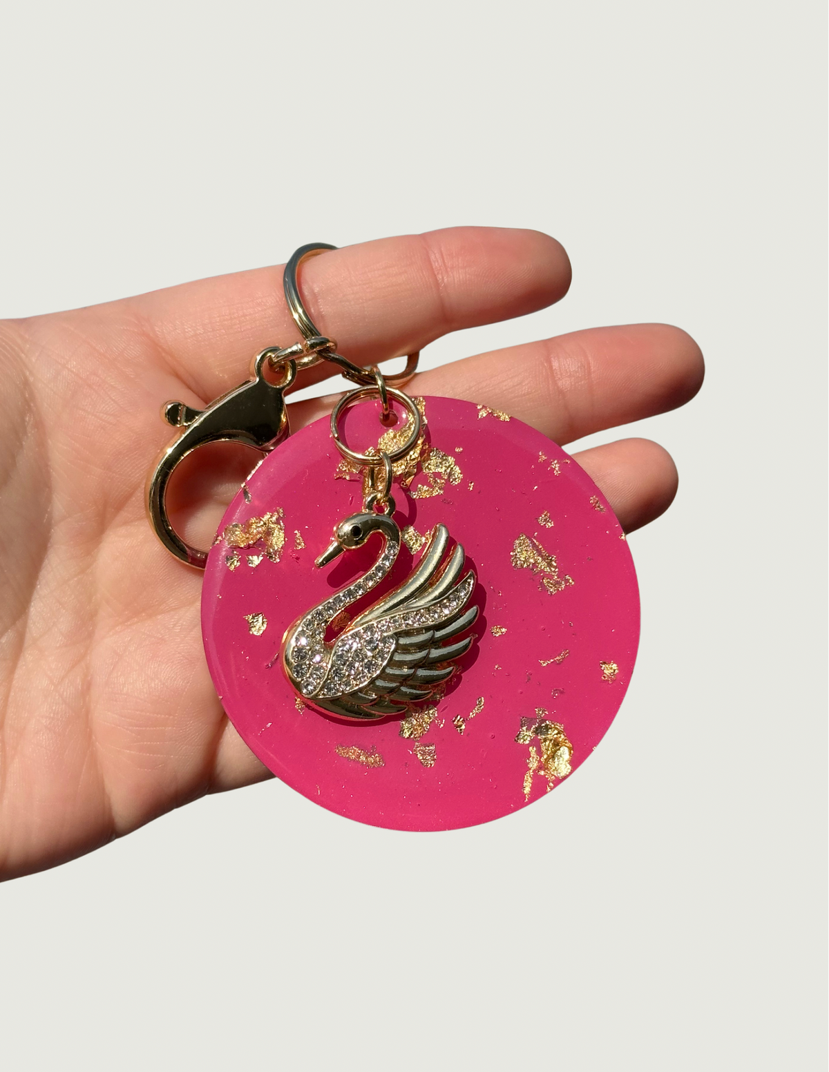 Pink Swan Keychain