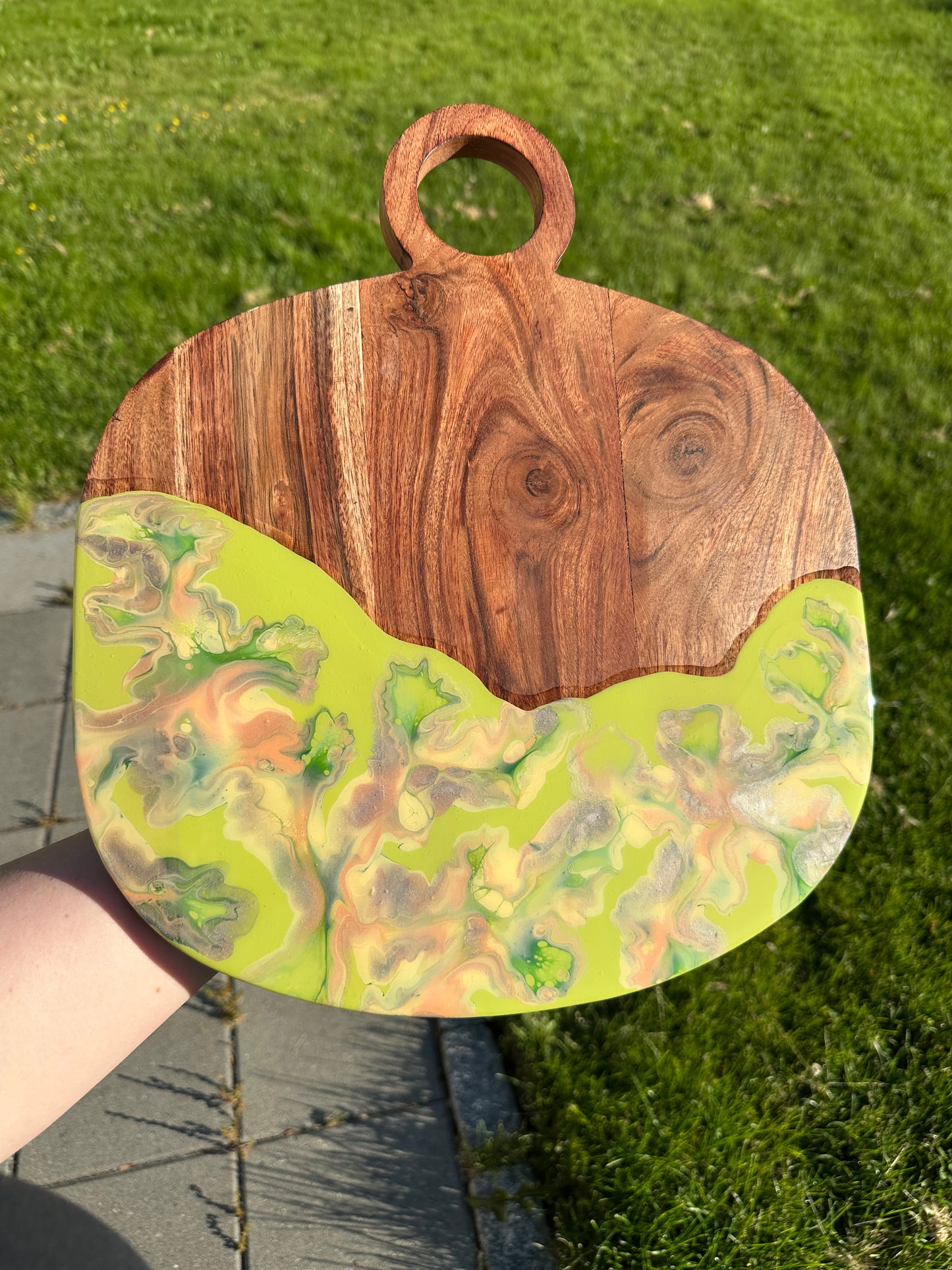Decorative Cutting Board -Green/Peach/Yellow