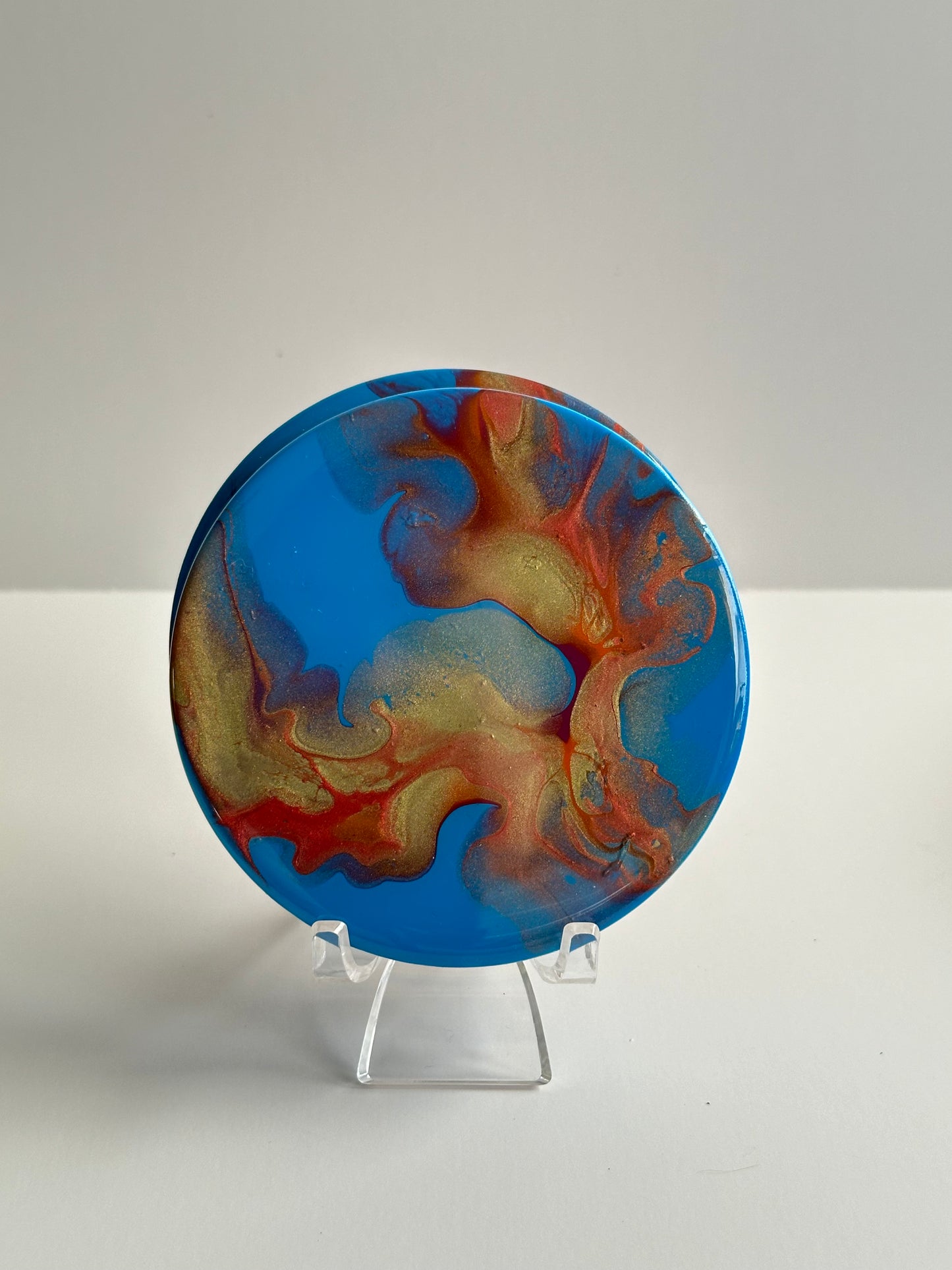 Blue/Orange/Gold Coasters 2pc