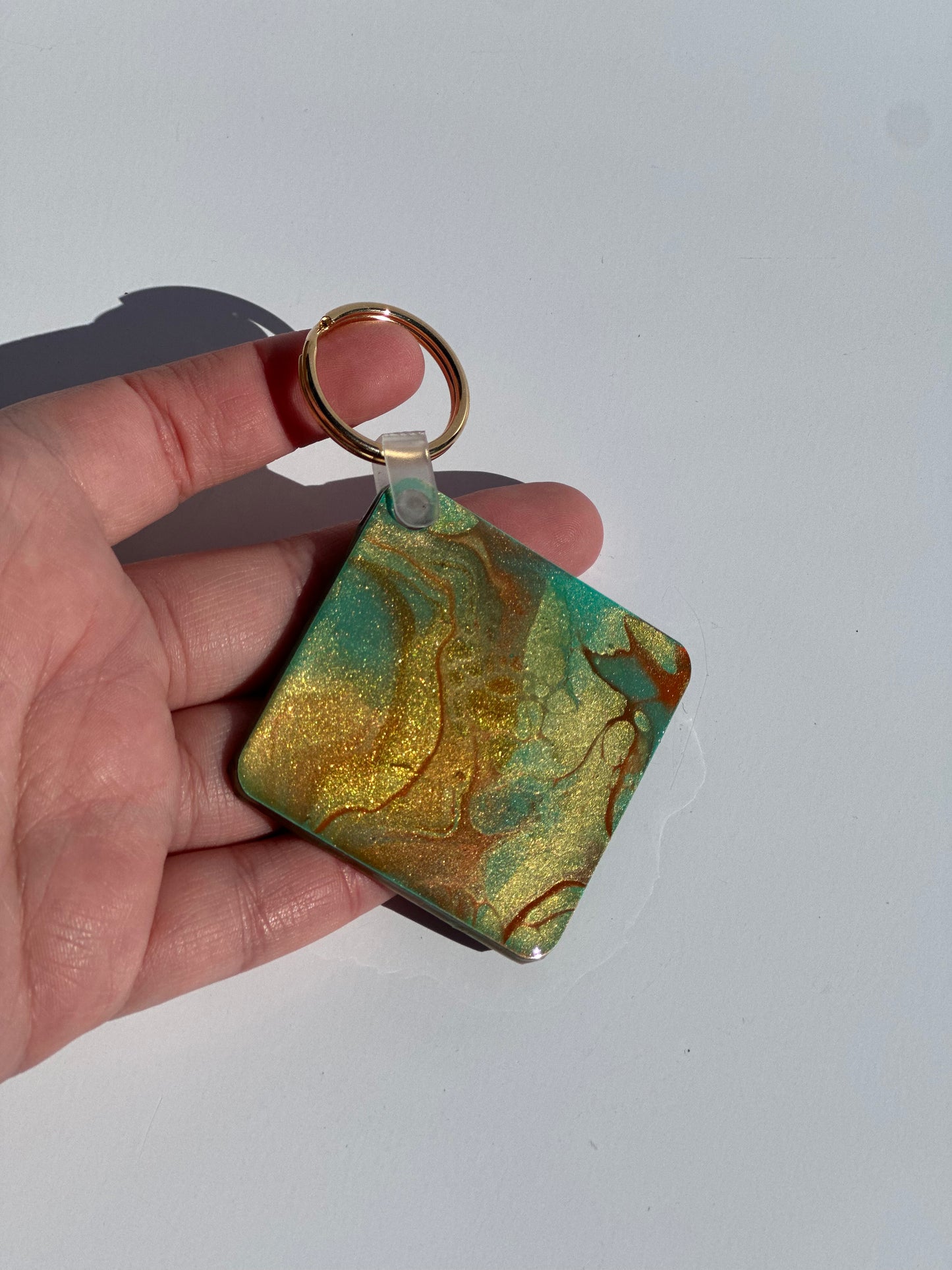 Aqua/Gold/Orange Keychain