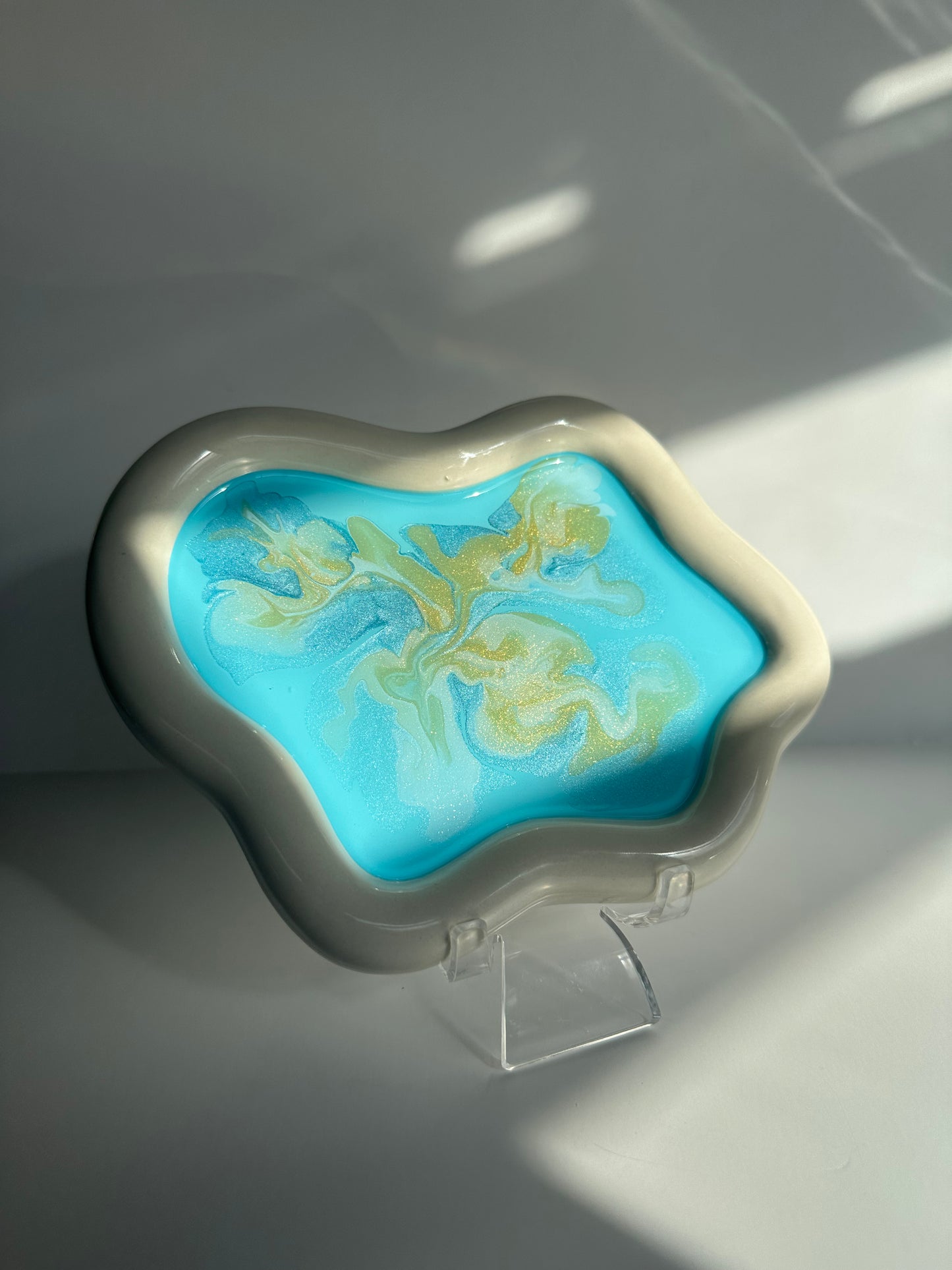 Cloud Jewelry Dish - SkyBlue/Gold