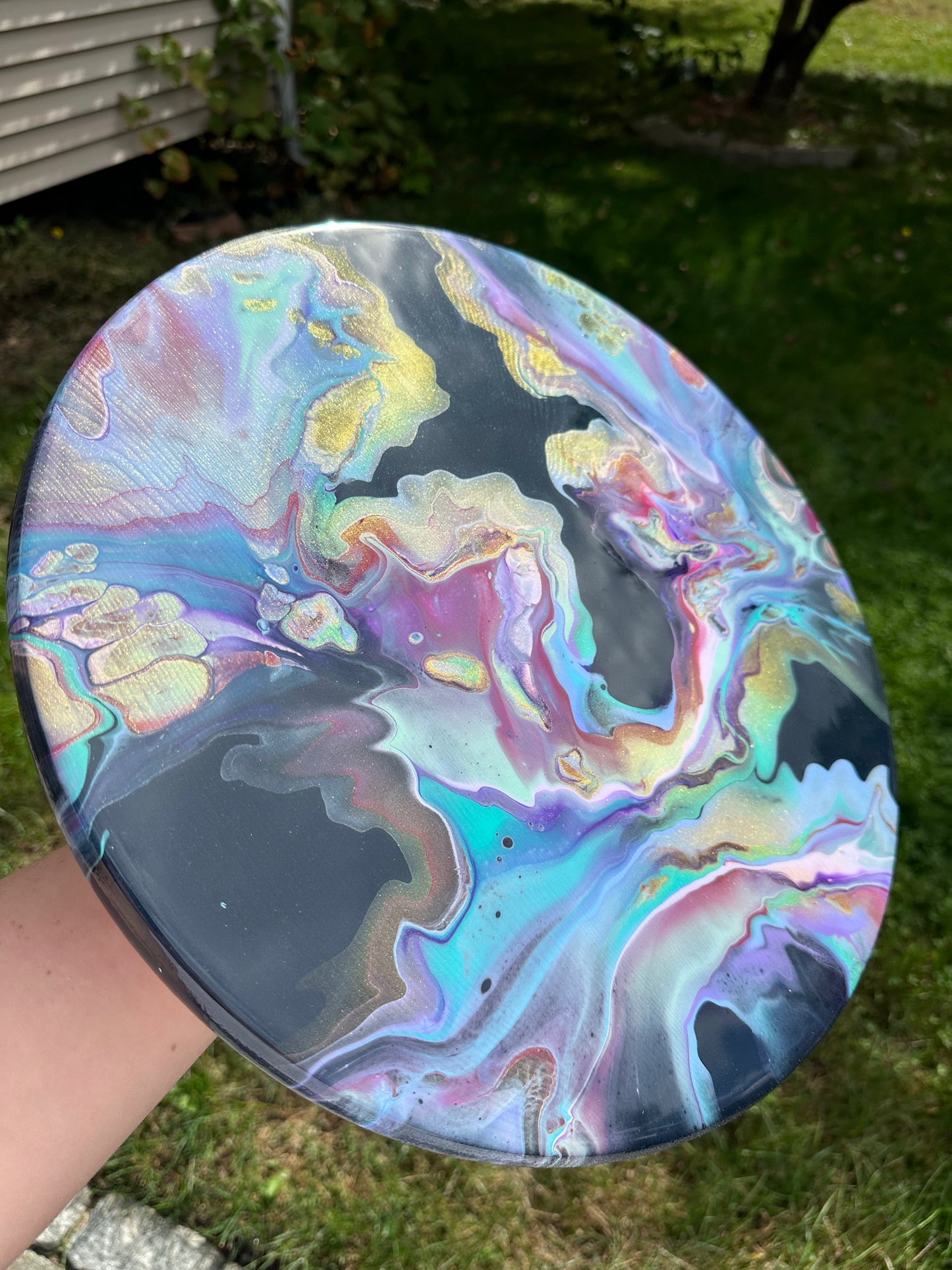 15" Wood Round - Milky Way
