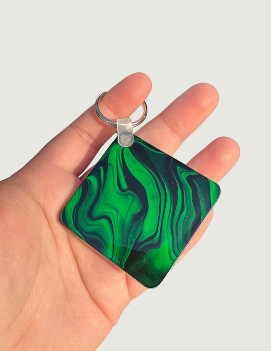 Black/Green Zebra Print Keychain(Multiple Variations)