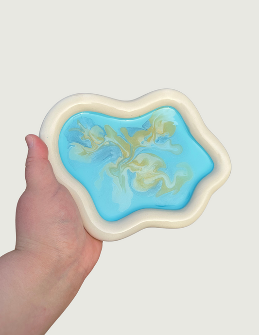 Cloud Jewelry Dish - SkyBlue/Gold