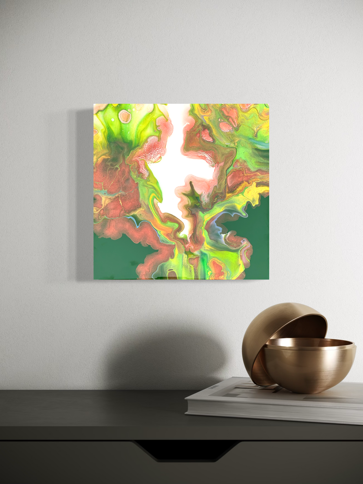 10X10 Green Pour Art