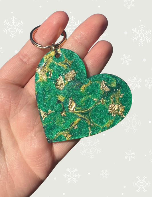 Emerald Heart Keychain