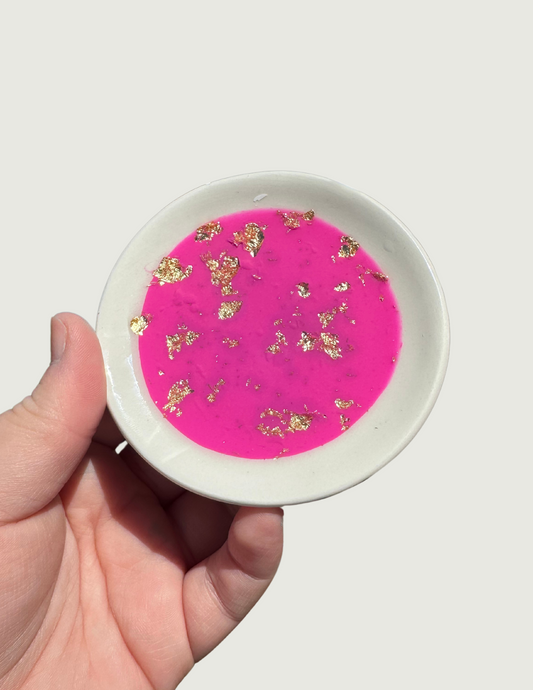 Mini Jewelry Dish - Bright Pink