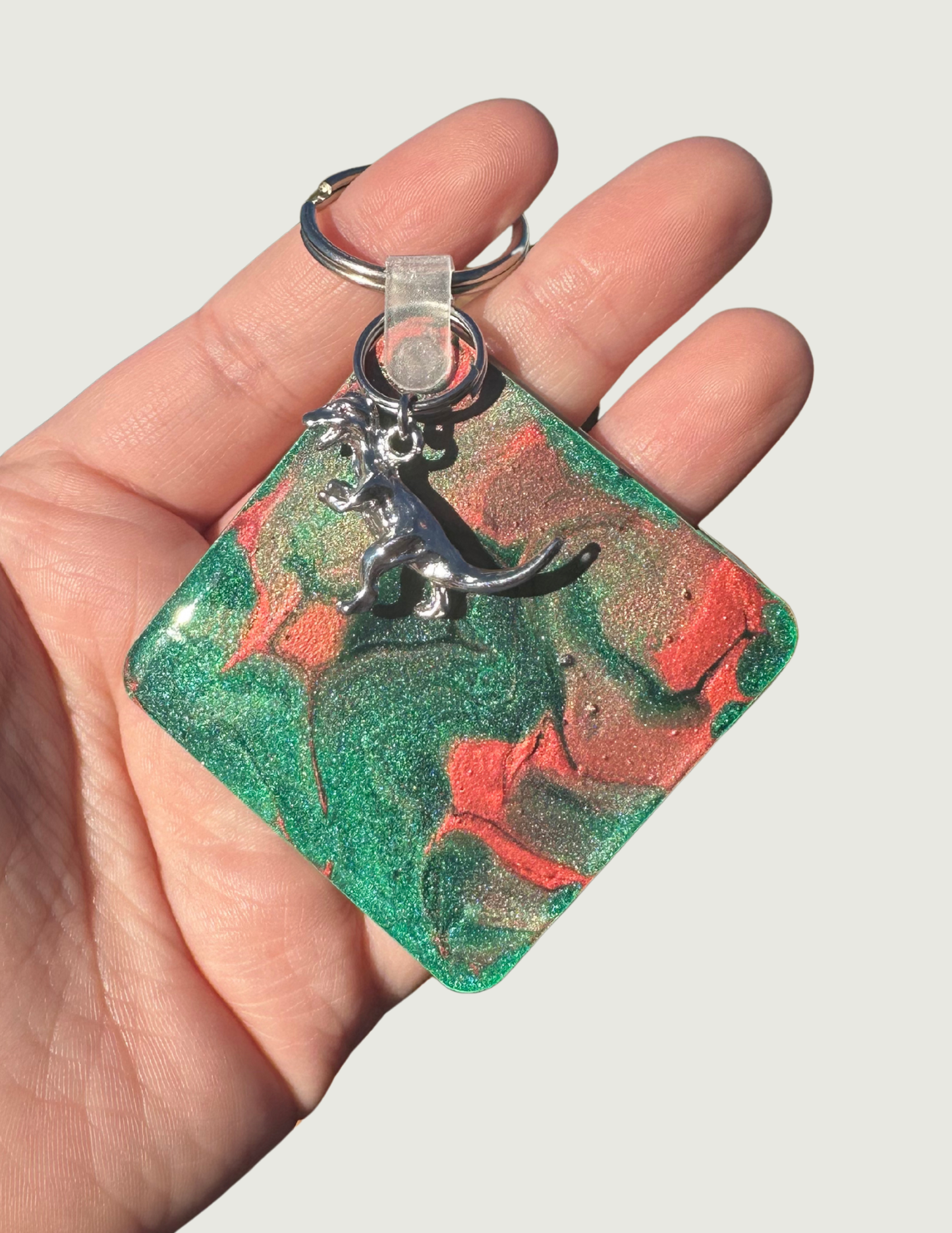 Green Dino Keychain