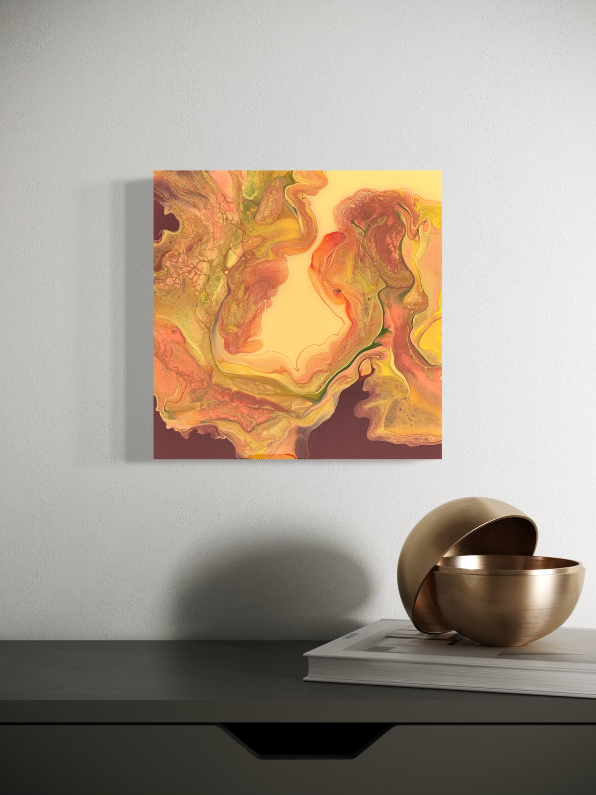 10x10 Yellow Pour Art
