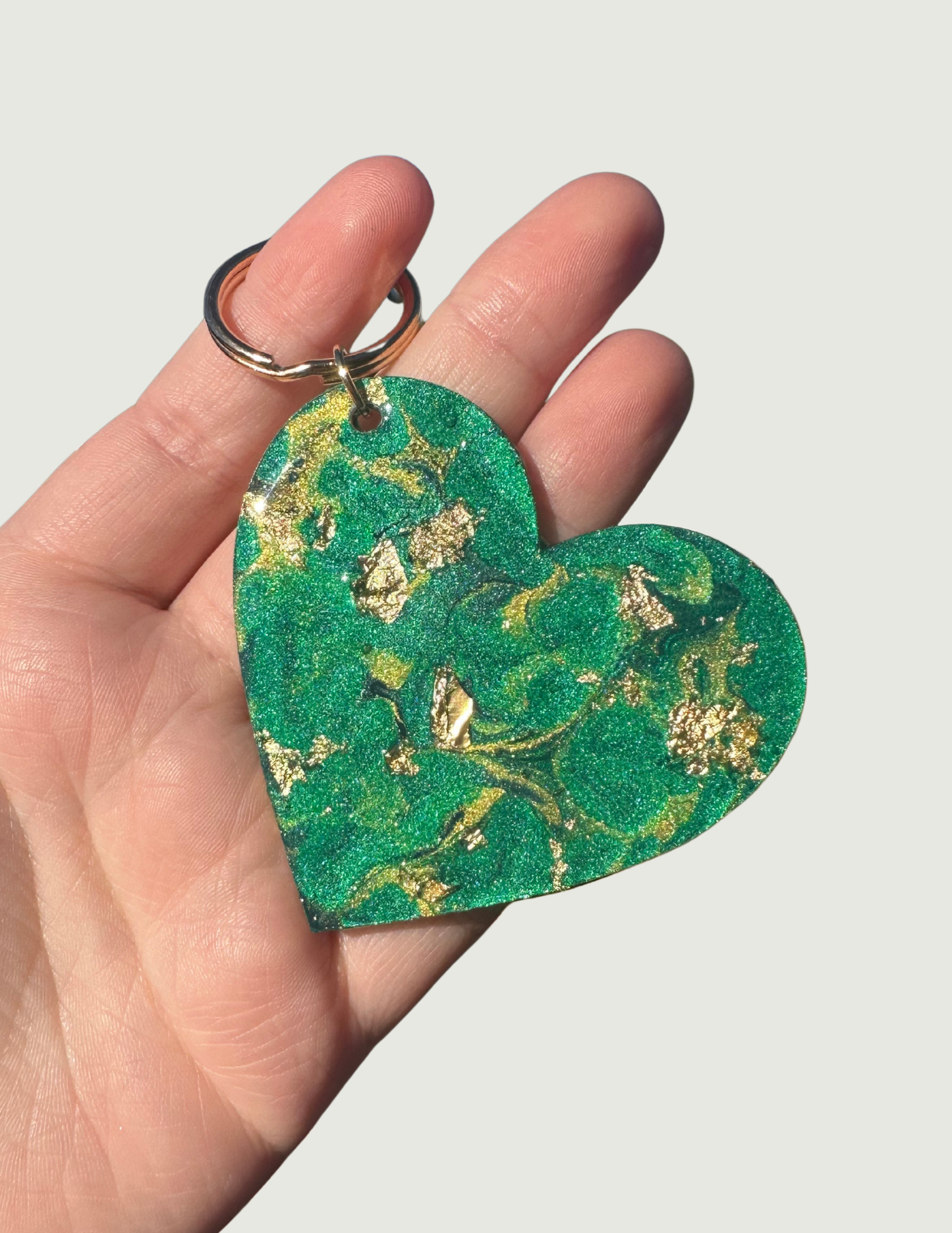 Emerald Heart Keychain