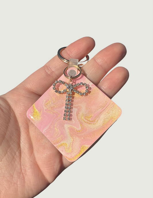 Pink Bow Keychain