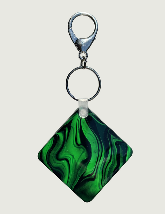 Black/Green Zebra Print Keychain(Multiple Variations) 2F