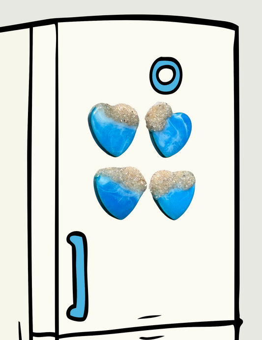 4pc Magnet Set - Ocean Hearts