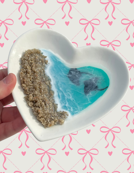 Large Heart Dish - Ocean Stingray 2