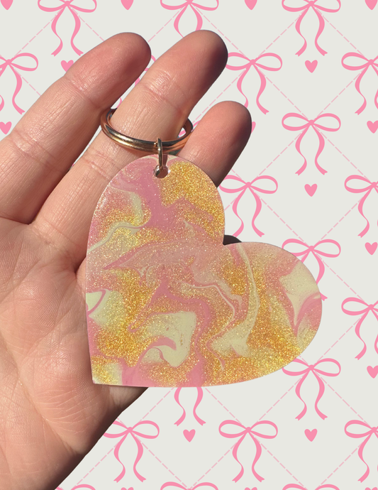 Pink Heart Keychain