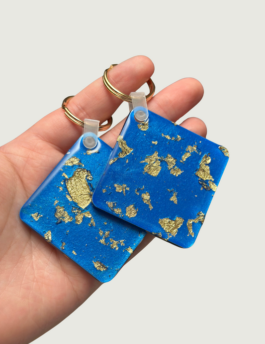 Sapphire/GoldFlake Keychain
