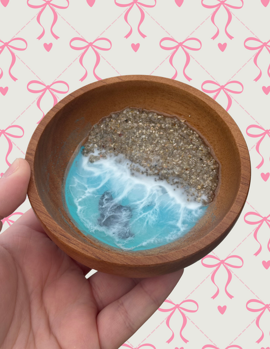 Wood Jewelry Bowl - Ocean Stingray