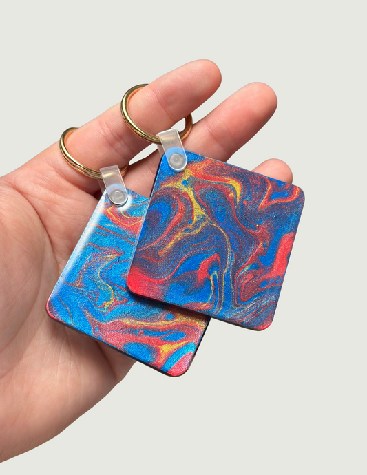 Sapphire/Ruby/Gold Keychain