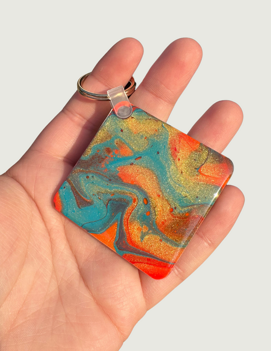 Orange/Teal/Gold Keychain (Multiple Variations)