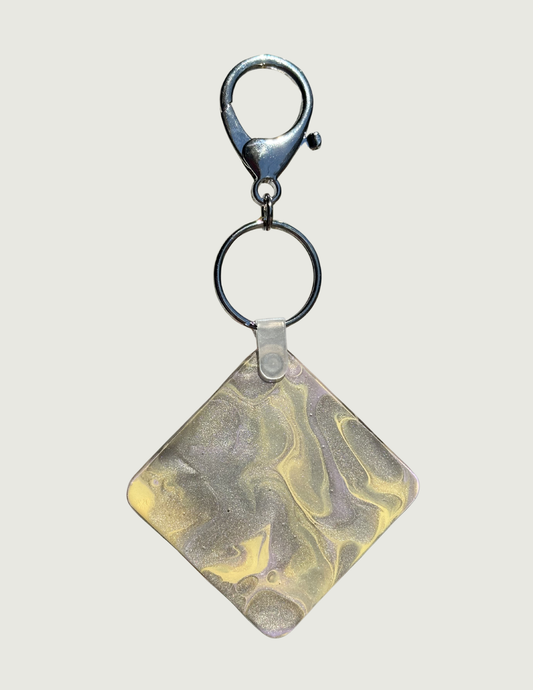 Pewter/Lavender/Yellow Keychain 1F