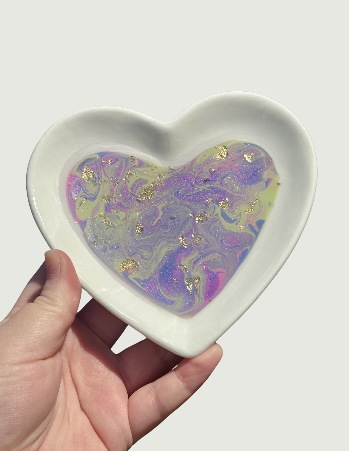 Large Heart Dish - Purple/Green/Pink w? GF