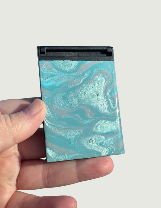 Teal/Silver Compact Mirror