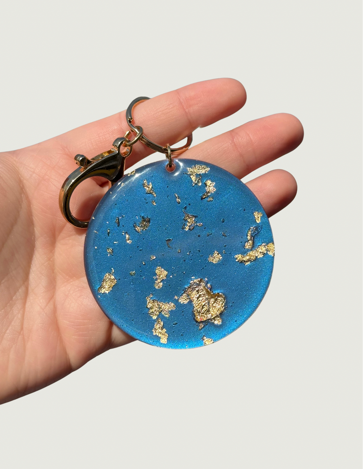 Metallic Blue Black Keychain