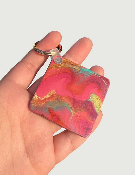 Cerise/Teal/Gold Keychains (Multiple Variations)