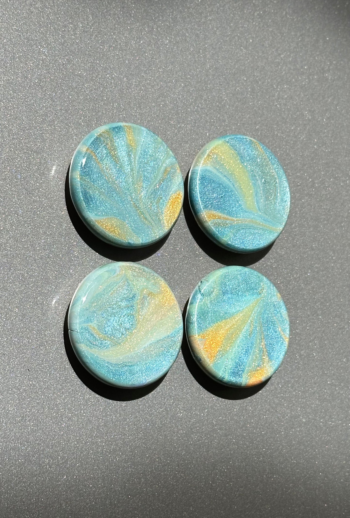 4pc Magnet Set - Teal/Gold