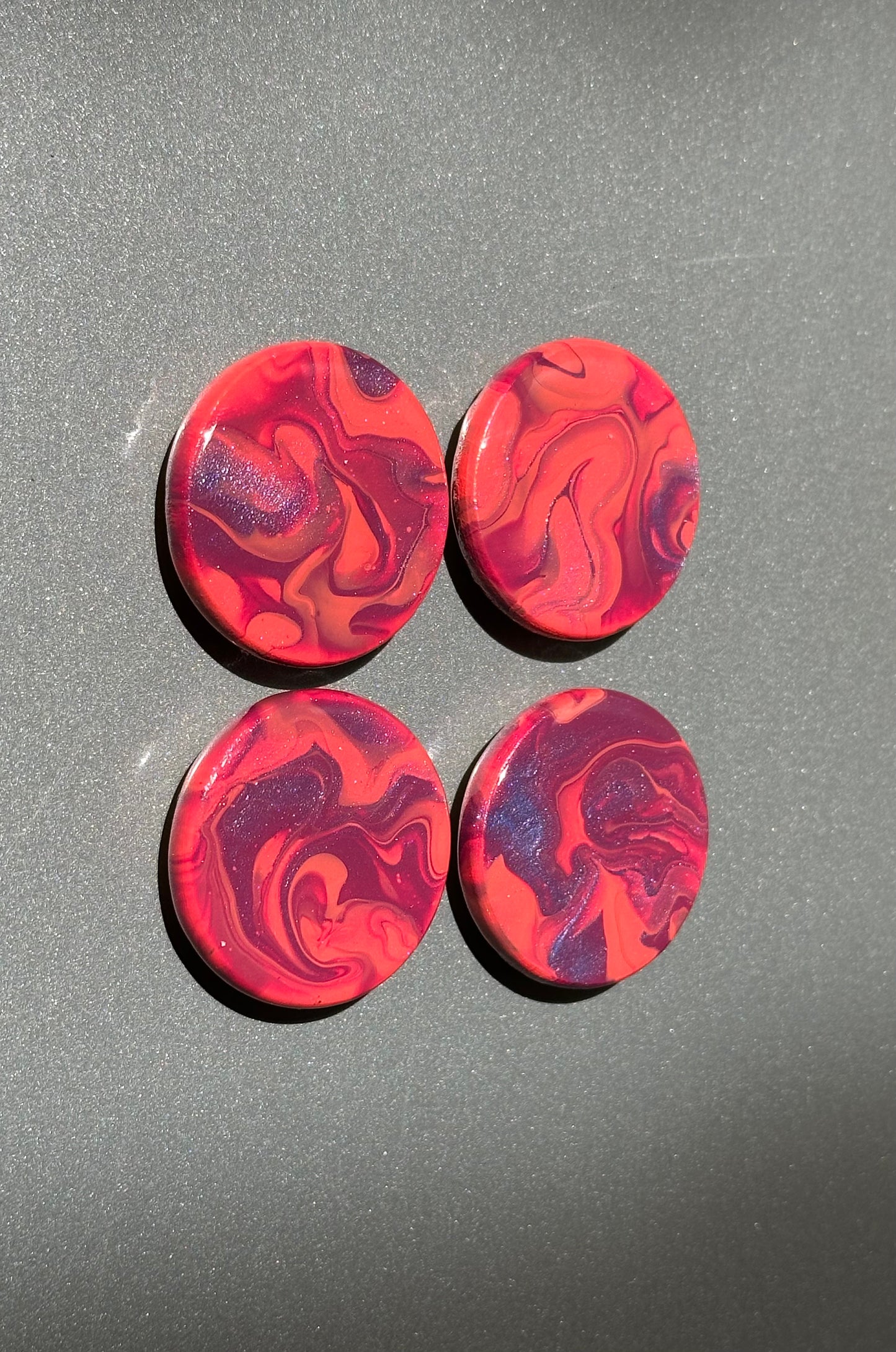 4pc Magnet Set - Coral/Purple